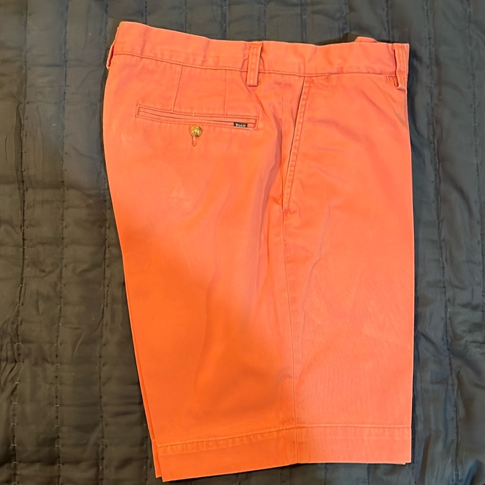 Pink colored polo shorts